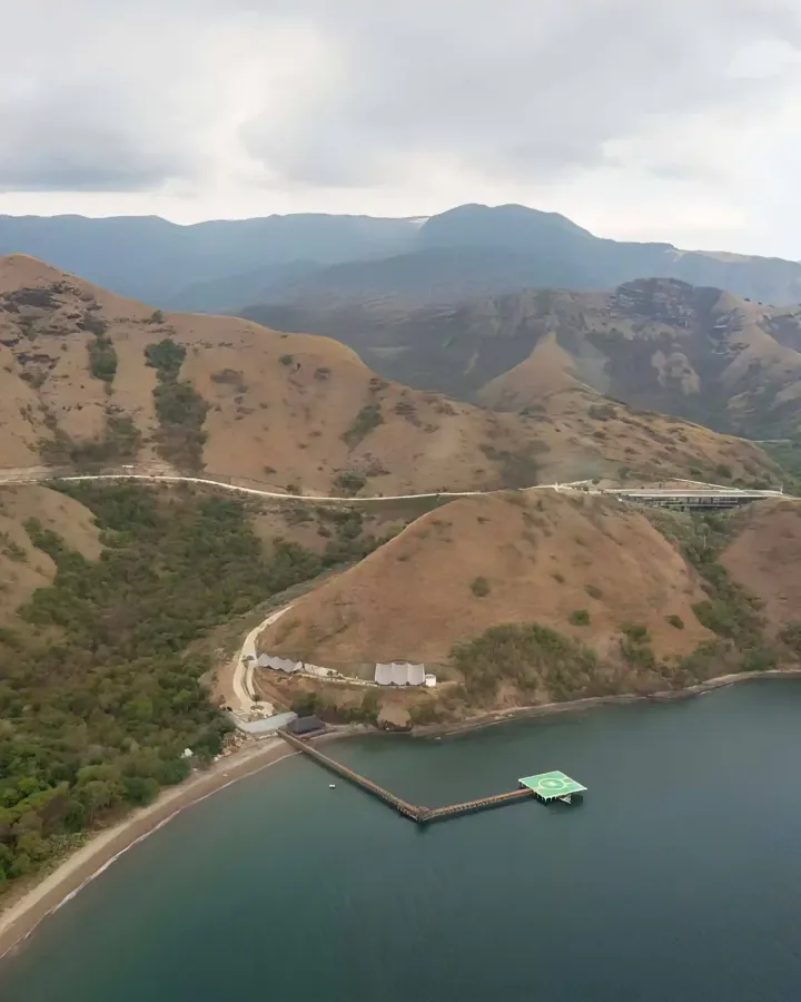 Aerial view of the Labuan Bajo coastline